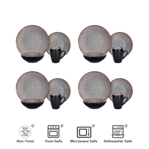 ชุดจานครัวทรงกลมพร้อมแก้วโปรโมชั่นพิเศษ เคลือบสีแบบรีแอกทีฟ ใช้กับไมโครเวฟได้ ชุดอาหารเย็นสำหรับใช้ในบ้าน โปรโมชั่นเดือนกันยายน - Product Image 6