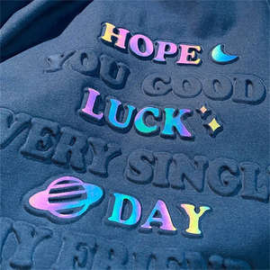 T-shirts pour hommes avec logo personnalisé en relief, impression 3D, coton épais, logo personnalisé - Product Image 1