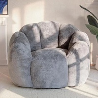 Fauteuil pouf moderne en tissu flanelle avec accoudoirs, housse amovible, mousse haute élasticité, doux, une place, pour chambre, salon, dortoir