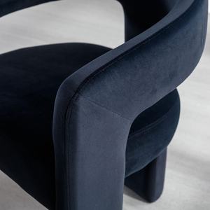 Hiện đại Thùng ăn uống Ghế nhung đen bọc giọng bên ghế thoải mái trang điểm Vanity cánh tay phòng khách - Product Image 5