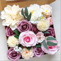 Kunstbloemen van zijde, paarse bloemen met stelen, DIY voor bruidsboeketten, tafeldecoraties, arrangementen, babyshowers en huisdecoratie
