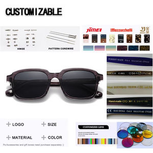 Lunettes de soleil de luxe pour femmes, monture en acétate, légères, polarisées, anti-radiation, UV400, ovales, avec logo personnalisé - Product Image 3