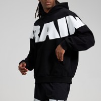 Sudadera con Capucha Personalizada para Hombre, Azul, con Letras Grandes Estampadas, Estilo Casual Urbano, Deportivo