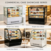 Vitrine Réfrigérée Commerciale Haut de Gamme à Température Unique pour Pâtisseries avec Dégivrage Automatique et Vitrine à Gâteaux en Verre, Refroidisseur d'Air