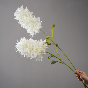 Fleur d'ananas artificielle, branche unique, en soie bleue, pour décorations de mariage - Product Image 2