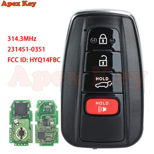 Clé de voiture intelligente à distance 3 boutons 314,3 MHz pour Toyota RAV4 2019 2020 2021 2022 FCC ID : HYQ14FBC, Carte : 231451-0351 8990H-0R030 - Product Image 1