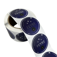 Vente en gros d'étiquettes imprimées d'autocollants en forme de cercle étanches de luxe imprimées en feuille d'argent pour la promotion