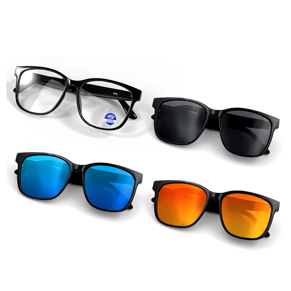 GS08 Men Smart Glasses Semi-open Sound Intelligent Driving Navigation BT Call Magnetic Charging Outdoor Sport UV400 Sunglasses