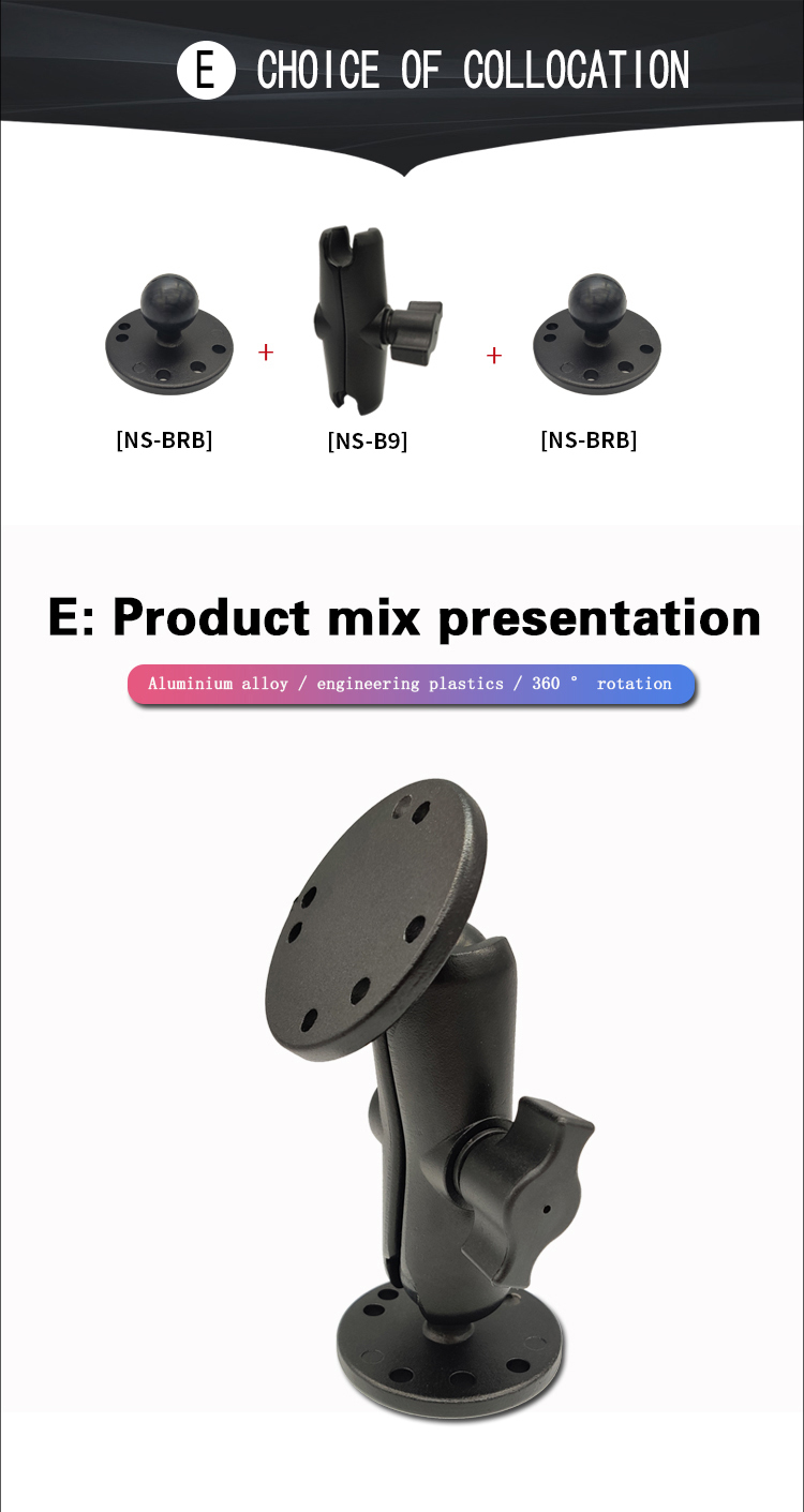 Support Universel à Rotule Alliage Pour Guidon Moto/Vélo - Fixation 10mm, Réglage 360° - Pour Phone Holder, Caméra, GPS