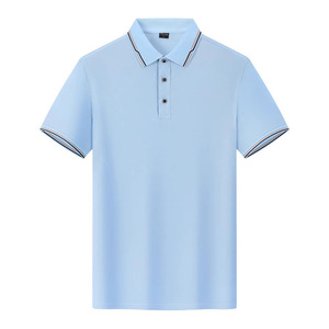 Polo pour homme, couleur unie, polyester, manches courtes, vêtements de travail, usage quotidien - Product Image 4