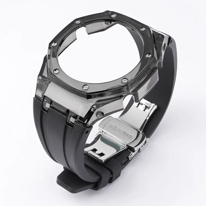 Newest 4th generation G Shock GA2100 AP 316L Watch Case FKM rubber watch band Modification For casio g shock GA2100
