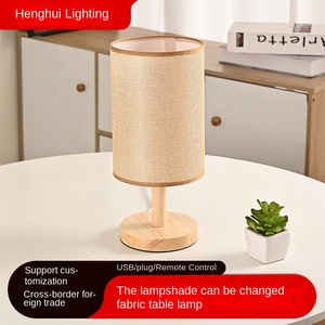 Lampada da Tavolo Elettrica USB Dimmerabile Stile Moderno per Cameretta Bambini, Luce Notturna a <span class=keywords><strong>LED</strong></span> Bianco Caldo, Lampada da Comodino con Paralume in Tessuto - Product Image 5