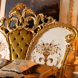 <span class=keywords><strong>Letto</strong></span> <span class=keywords><strong>Matrimoniale</strong></span> <span class=keywords><strong>in</strong></span> <span class=keywords><strong>Legno</strong></span> Massello Intagliato a Mano, Stile Francese, Design Italiano, Lussuoso <span class=keywords><strong>Letto</strong></span> Classico King Size per Villa - Product Image 6