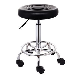LingTuo Adjustable <b>Bar</b> <b>Stool</b> With Backrest And Wheels For Workshop Salon Use - Product Image 5