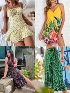 Ropa de mujer al por mayor con descuento de marca, tops cortos, camisetas y vestidos casuales surtidos, entrega aleatoria de prendas en stock. - Product Image 5