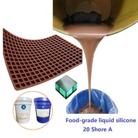 Caoutchouc de silicone liquide RTV2 de qualité alimentaire à catalyse platine 10A 20A 30A Shore pour la fabrication de moules à chocolat