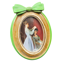 Bingkai Foto Resin Vintage Prancis Mewah dengan Logo Kustom Grosir, Hiasan Rumbai Mutiara untuk Dekorasi Rumah, Bingkai Gambar Meja