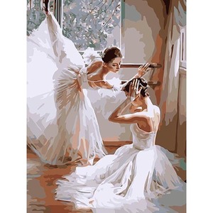 Kit Pittura a Olio Fai da Te <span class=keywords><strong>con</strong></span> Numeri, Ballerina su Tela 40x50CM Senza Cornice per Ingrosso - Product Image 1
