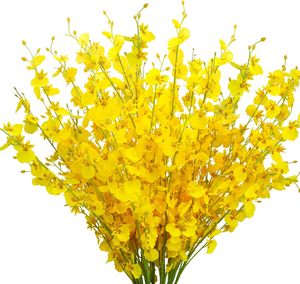 Orquídeas Artificiales de Seda, Orquídeas Dancing Lady de Tallo Largo, Flores al por Mayor para Decoración de Interiores y Exteriores, Bodas y Fiestas - Product Image 1