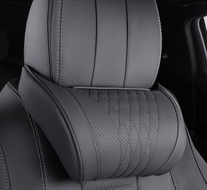 Oreiller de voyage ergonomique en mousse à mémoire de forme et cuir Nappa <span class=keywords><strong>pour</strong></span> le soutien <span class=keywords><strong>cervical</strong></span>, confort de voyage, appui-tête intérieur de <span class=keywords><strong>voiture</strong></span> - Product Image 4