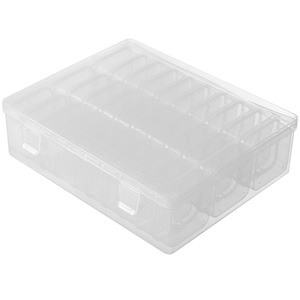 Transparent Jewelry Storage <b>Box</b> With Lid 15 Compartments For Earrings Studs Organizer Rectangular Shape - Product Image 5