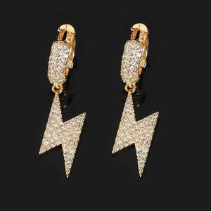 Pendientes de Aro Circulares con Circonitas Micro Pavimentadas, Estilo Hip Hop, Modernos y Únicos, Unisex, Joyería Europea y Americana Más Vendida - Product Image 1