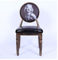 Housses de chaise de salle à manger rondes en cuir antique de style français pour les banquets d'hôtel