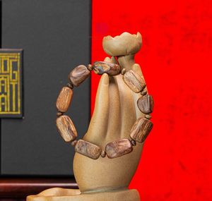 สร้อยข้อมือลูกปัดไม้กฤษณาธรรมชาติแบบจม พรีเมียม สำหรับผู้ชาย ขนาดกลาง เครื่องประดับไม้แท้ ขาย - Product Image 1