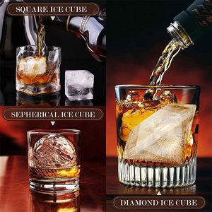 Xdh762 Moule à glaçons en silicone fait main pour whisky et bière, 4/6/8 cavités carrées, rondes ou sphériques - Product Image 6