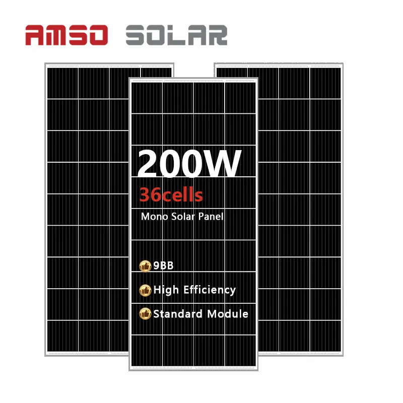 Panel solar monocristalino de 200 W, paneles solares de 200 w, 200 W, precio de panel solar panal de 200 vatios