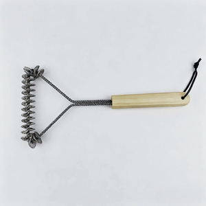 Cepillo de alambre rizado de madera de caucho con mango de madera para limpieza de hornos, parrillas, jaulas de pájaros y barbacoas - Modelo 028 de Simplicidad Moderna - Product Image 2