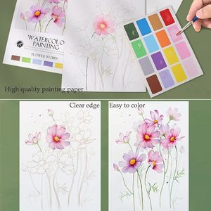 <span class=keywords><strong>Yt</strong></span> personalizado proveedores de China flor acuarela pintura libro nota pintura agua colorear notas - Product Image 4