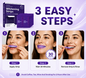 Dr.Dent Bandes blanchissantes pour les <span class=keywords><strong>dents</strong></span> sans peroxyde, antidérapantes, couleur violette, correction de la couleur, saveur menthe, marque privée personnalisée - Product Image 4