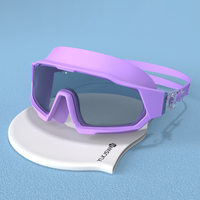 Masque de natation YL2300 à injection directe de silicone liquide, grande fenêtre panoramique, anti-buée, revêtement UV, miroir or/argent