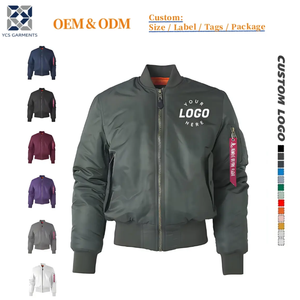 جاكيت بومبر للجنسين بأسلوب الهيب هوب |   قماش مقاوم للماء مع طباعة مخصصة |   معطف شتوي ثقيل الوزن بسحاب جاهز للاستخدام في الشتاء - Product Image 1