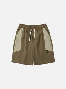 Shorts Bermuda en Coton Oxford pour Homme, Couleur Unie, Taille à Cordon, Style Décontracté avec Poches, Taille Moyenne - Product Image 1