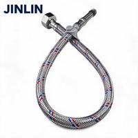 Tuyau d'arrivée flexible en acier inoxydable tressé JINLIN, longueur personnalisée, résistant à la rouille, pour eau sanitaire, 250 psi, garantie 2 ans