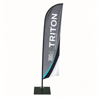 Drapeau en forme de larme imprimé sur mesure, mât de 3 m avec base robuste, drapeaux promotionnels d'extérieur, vente en gros