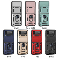 Coque arrière magnétique de luxe personnalisée en TPU et PC avec anneau de protection antichoc pour Z Flip 4