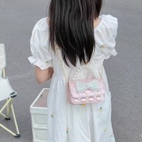 Monedero Clásico de Moda para Niña, Bolso de Mano de Tweed y PU, Cartera Infantil, Mini Monedero Bonito de Princesa, Bolsa de Dinero para Niños, Bolso de Hombro con Cadena para Bebé, Portátil