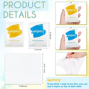 Lenços umedecidos multifuncionais personalizados, baixo MOQ, lenços umedecidos refrescantes individuais, lenços umedecidos de limpeza única