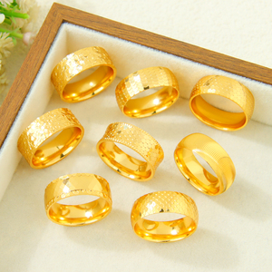 Luxury Bridal Wedding <b>Gold</b> <b>Rings</b> <b>24k</b> <b>Gold</b> Plated Italian Engagement Lady <b>Ring</b> for Women Daily Fashion Jewelry - Product Image 4