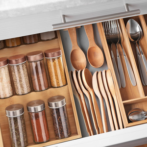 बांस मसाला रैक बांस मसाला रैक रसोई भंडारण के लिए शेल्फ-बहुमुखी 3 टियर खड़े पेंट्री शेल्फ - Product Image 4