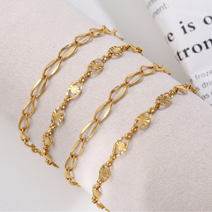 Pulsera de cadena de oro para mujer, joyería de acero inoxidable de estilo minimalista a la moda, diseño ligero de lujo, uso diario - Product Image 1