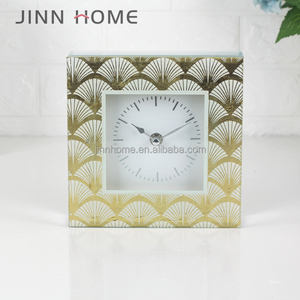 2018 Djinns de bureau À La Maison imprimé en soie de verre feuille d'or horloge - Product Image 1