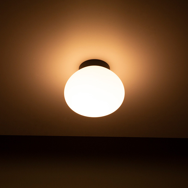 Modern Craftsmanship IP20 Waterproof Indoor Outdoor Surface Mounted Opal Globe Glass Wall Light