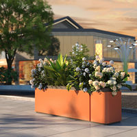 Support à fleurs moderne en métal avec finition imitation bois, cadre d'escalade extérieur, décoration de cour, clôture de jardin, balcon, jardinière
