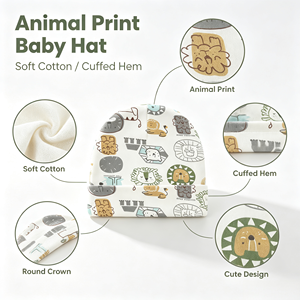 <span class=keywords><strong>Bonnet</strong></span> bébé tricoté ajustable et coloré pour garçons et filles, motif dessin animé mignon, idéal pour les voyages, chaud, style Europe et Amérique - Product Image 2
