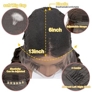 Peluca de Cabello Humano con Encaje Frontal HD 13x6, Ondas Suaves, Pre-Desplumada, Cabello Vietnamita, de Negro Ombré a <span class=keywords><strong>Balayage</strong></span> con Reflejos, para Mujeres Negras - Product Image 4
