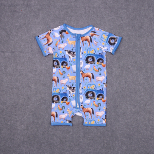 Fabricante Personalizado Impressão Zipper Sleeper Inverno New Born Bamboo Girl Baby Meninos e Meninas Romper Baby Clothes Pijama - Product Image 1